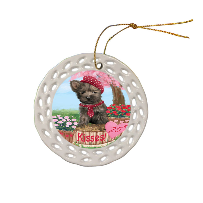 Rosie 25 Cent Kisses Cairn Terrier Dog Ceramic Doily Ornament DPOR56785