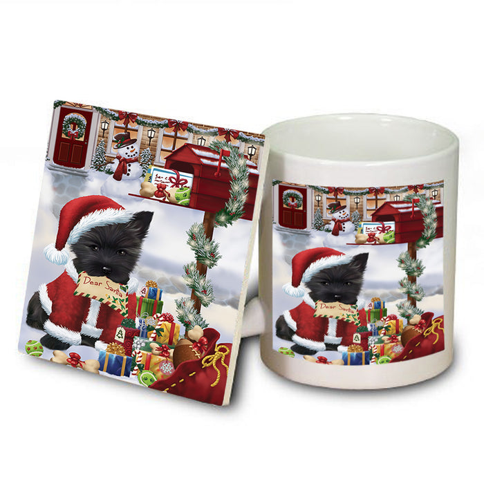 Cairn Terrier Dog Dear Santa Letter Christmas Holiday Mailbox Mug and Coaster Set MUC53875