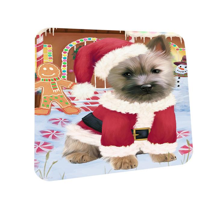 Christmas Gingerbread House Candyfest Cairn Terrier Dog Coasters Set of 4 CST56249