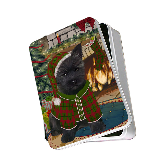 The Stocking was Hung Cairn Terrier Dog Photo Storage Tin PITN55204