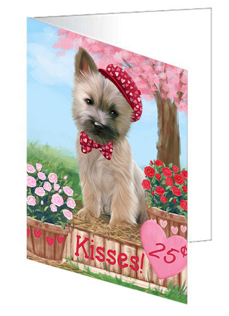 Rosie 25 Cent Kisses Cairn Terrier Dog Handmade Artwork Assorted Pets Greeting Cards and Note Cards with Envelopes for All Occasions and Holiday Seasons GCD73805