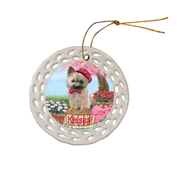 Rosie 25 Cent Kisses Cairn Terrier Dog Ceramic Doily Ornament DPOR56786