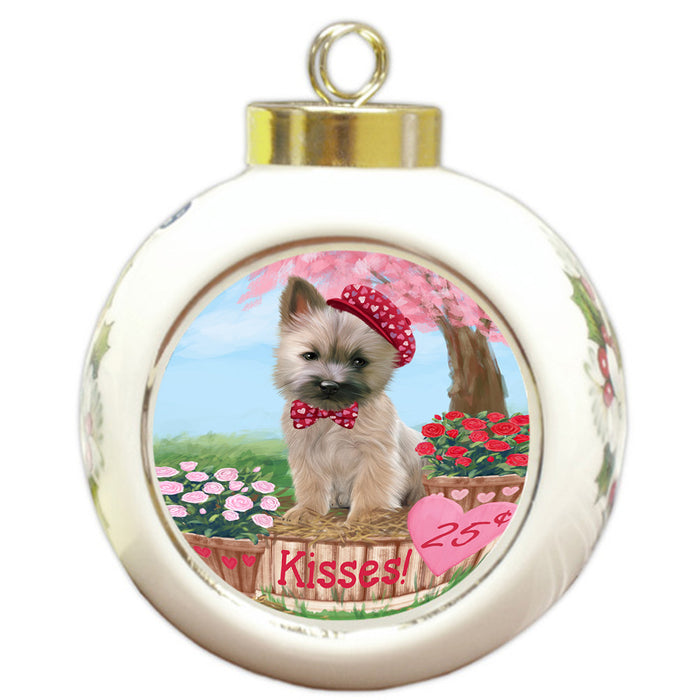 Rosie 25 Cent Kisses Cairn Terrier Dog Round Ball Christmas Ornament RBPOR56786