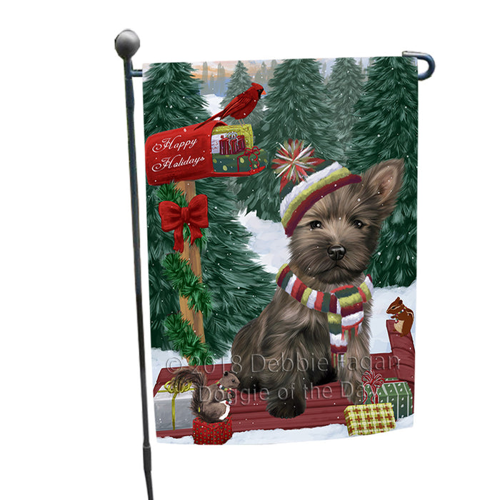 Merry Christmas Woodland Sled Cairn Terrier Dog Garden Flag GFLG55177