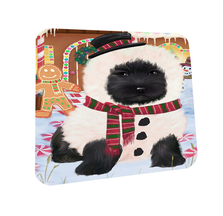 Christmas Gingerbread House Candyfest Cairn Terrier Dog Coasters Set of 4 CST56250