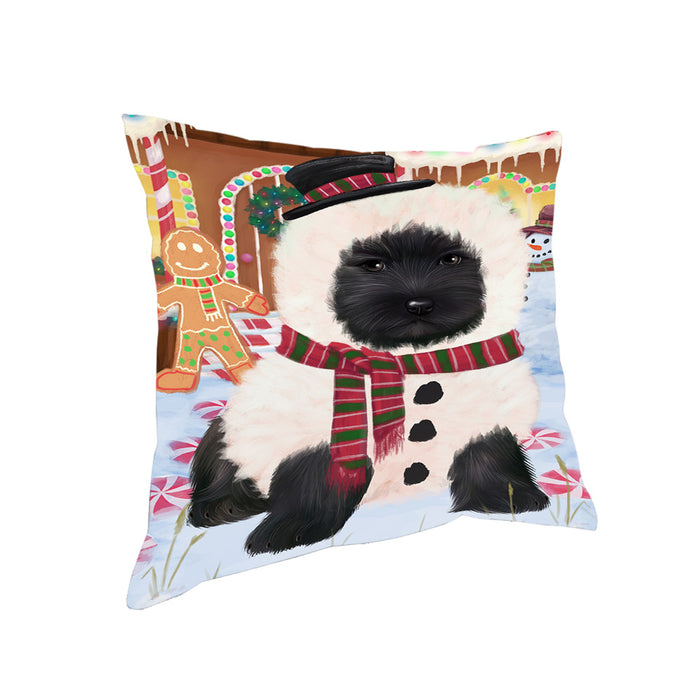 Christmas Gingerbread House Candyfest Cairn Terrier Dog Pillow PIL79460