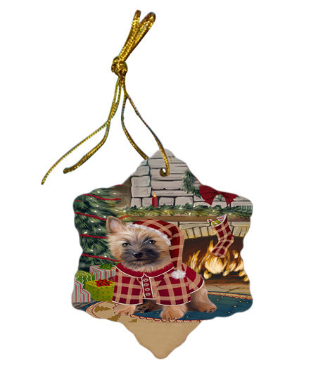 The Stocking was Hung Cairn Terrier Dog Star Porcelain Ornament SPOR55618