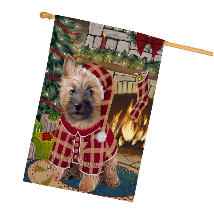 The Stocking was Hung Cairn Terrier Dog House Flag FLG55691