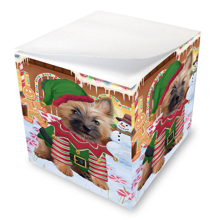 Christmas Gingerbread House Candyfest Cairn Terrier Dog Note Cube NOC54365