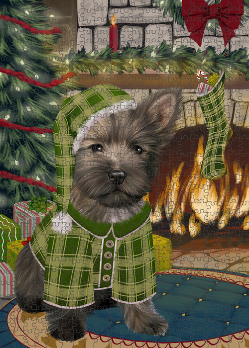 The Stocking was Hung Cairn Terrier Dog Puzzle with Photo Tin PUZL89256
