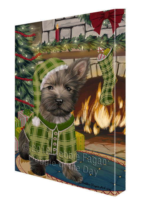The Stocking was Hung Cairn Terrier Dog Canvas Print Wall Art Décor CVS117296