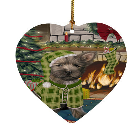 The Stocking was Hung Cairn Terrier Dog Heart Christmas Ornament HPOR55619