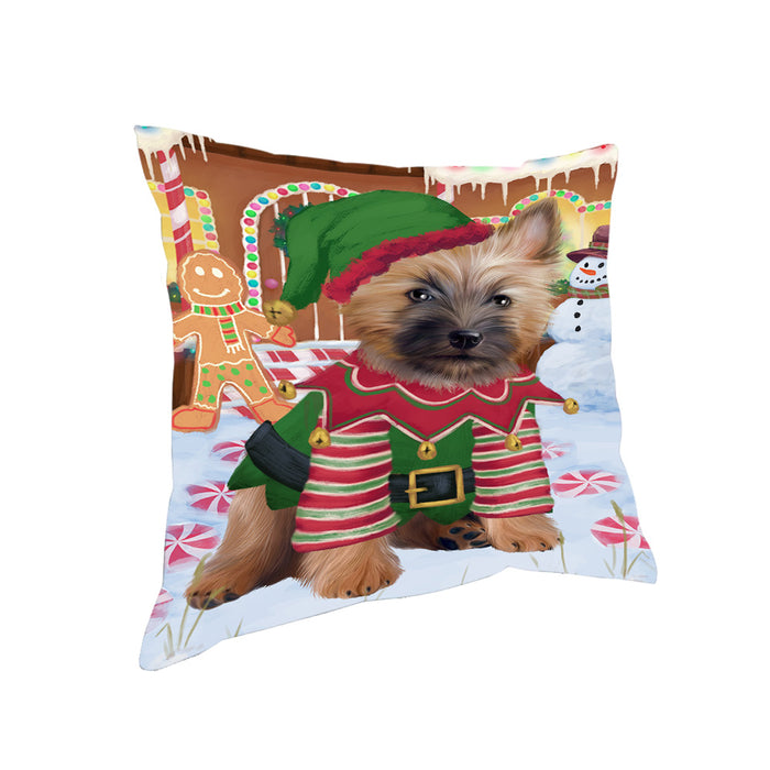 Christmas Gingerbread House Candyfest Cairn Terrier Dog Pillow PIL79464