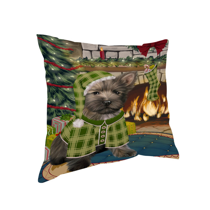 The Stocking was Hung Cairn Terrier Dog Pillow PIL69980