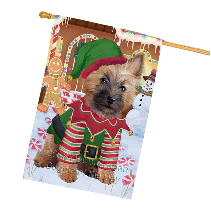 Christmas Gingerbread House Candyfest Cairn Terrier Dog House Flag FLG56977