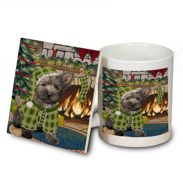 The Stocking was Hung Cairn Terrier Dog Mug and Coaster Set MUC55255
