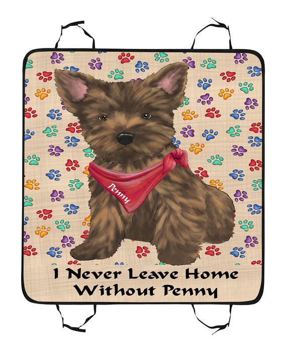 Personalized I Never Leave Home Paw Print Cairn Terrier Dogs Pet Back Car Seat Cover