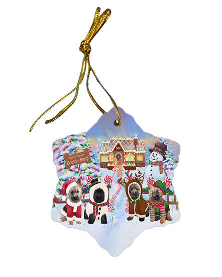 Holiday Gingerbread Cookie Shop Cairn Terriers Dog Star Porcelain Ornament SPOR56745