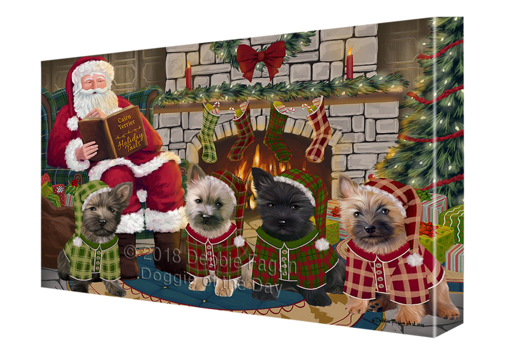 Christmas Cozy Holiday Tails Cairn Terriers Dog Canvas Print Wall Art Décor CVS115946