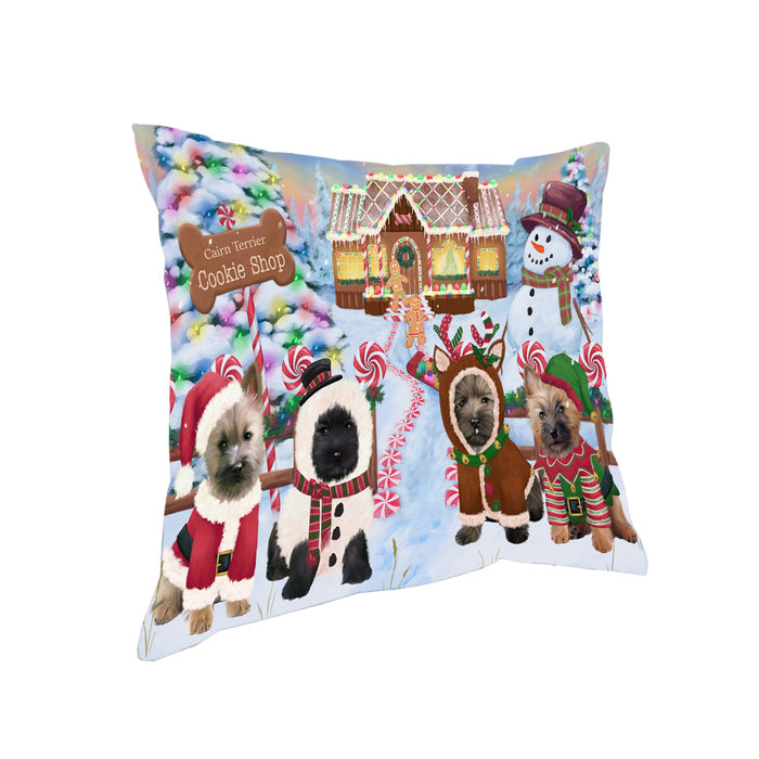 Holiday Gingerbread Cookie Shop Cairn Terriers Dog Pillow PIL79848