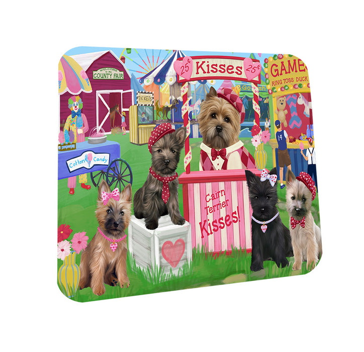 Carnival Kissing Booth Cairn Terriers Dog Coasters Set of 4 CST56241