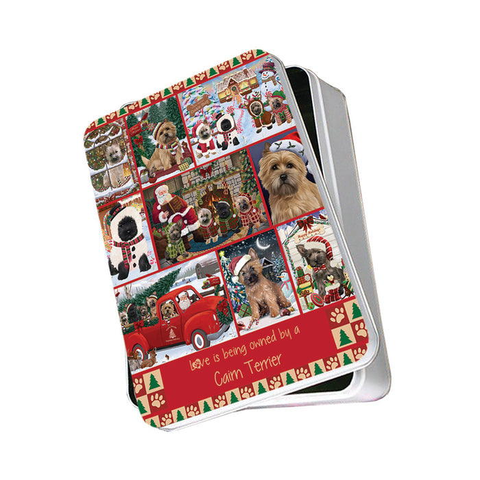Love is Being Owned Christmas Cairn Terrier Dogs Photo Storage Tin PITN57156