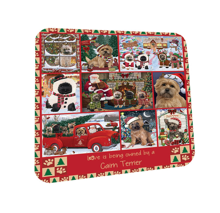 Love is Being Owned Christmas Cairn Terrier Dogs Coasters Set of 4 CST57171