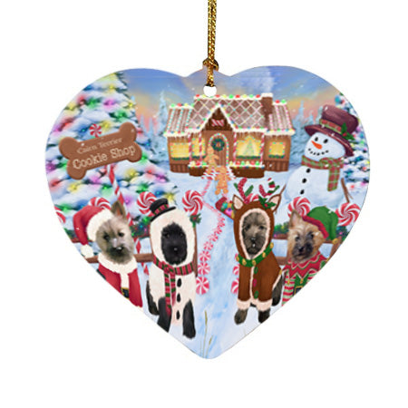 Holiday Gingerbread Cookie Shop Cairn Terriers Dog Heart Christmas Ornament HPOR56745