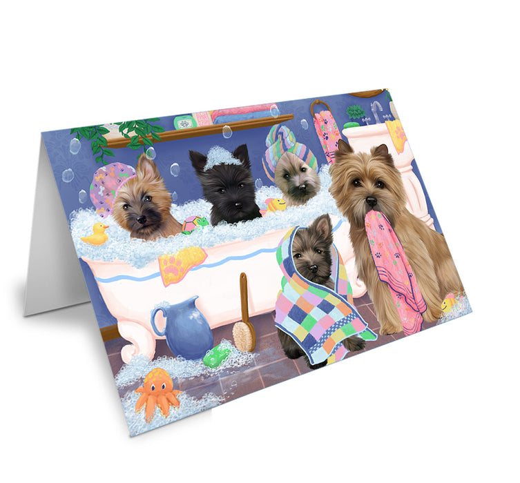 Rub A Dub Dogs In A Tub Cairn Terriers Dog Handmade Artwork Assorted Pets Greeting Cards and Note Cards with Envelopes for All Occasions and Holiday Seasons GCD74846