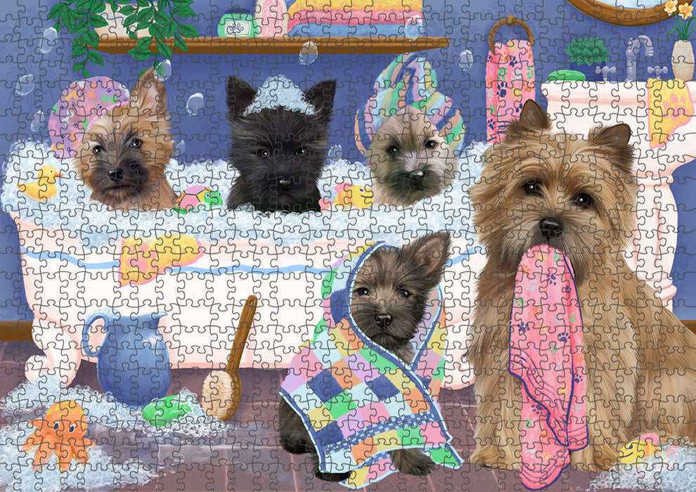 Rub A Dub Dogs In A Tub Cairn Terriers Dog Puzzle with Photo Tin PUZL95308