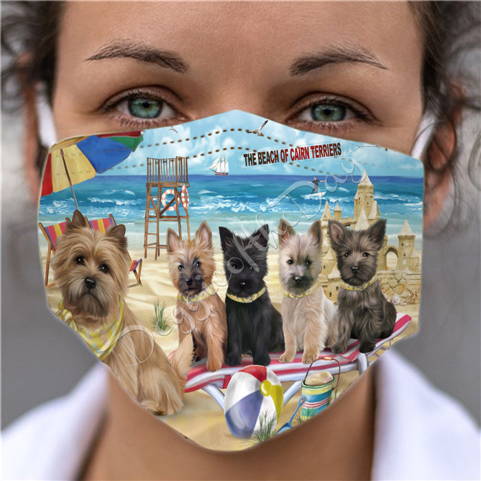 Pet Friendly Beach Cairn Terrier Dogs Face Mask FM49088