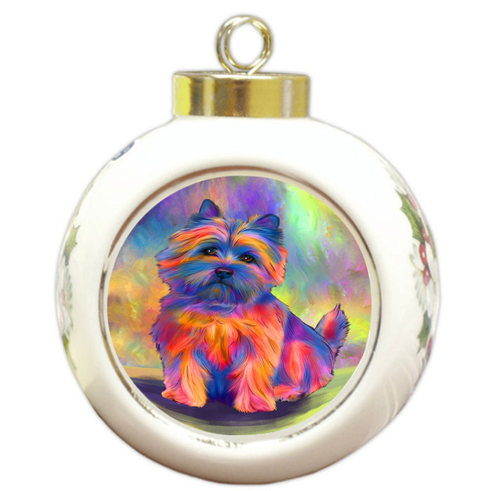 Paradise Wave Cairn Terrier Dog Round Ball Christmas Ornament RBPOR57055