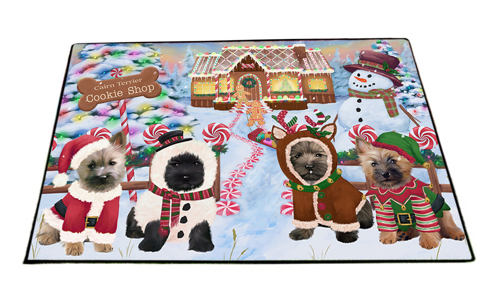 Holiday Gingerbread Cookie Shop Cairn Terriers Dog Floormat FLMS53214
