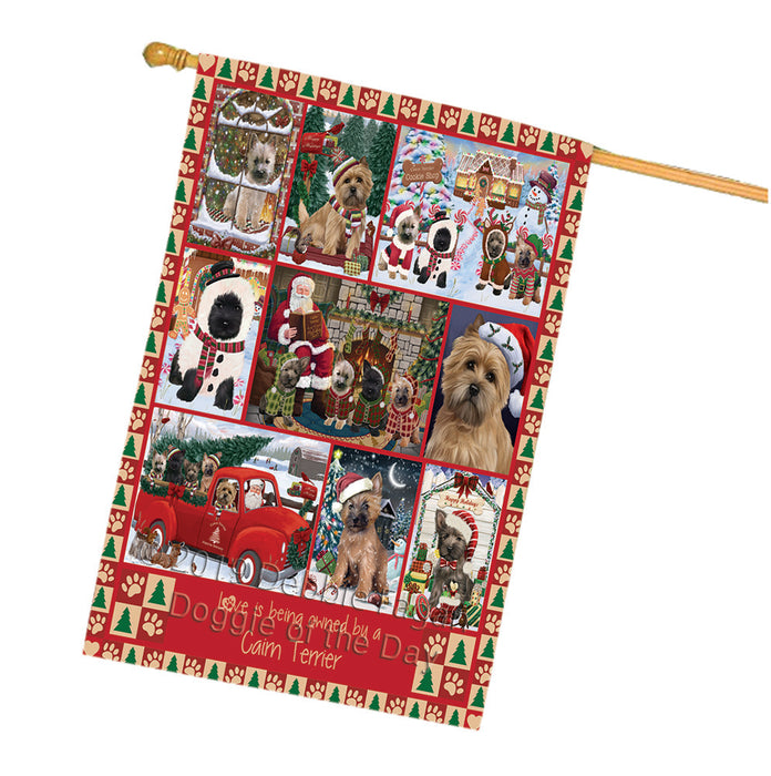 Love is Being Owned Christmas Cairn Terrier Dogs House Flag FLG66052