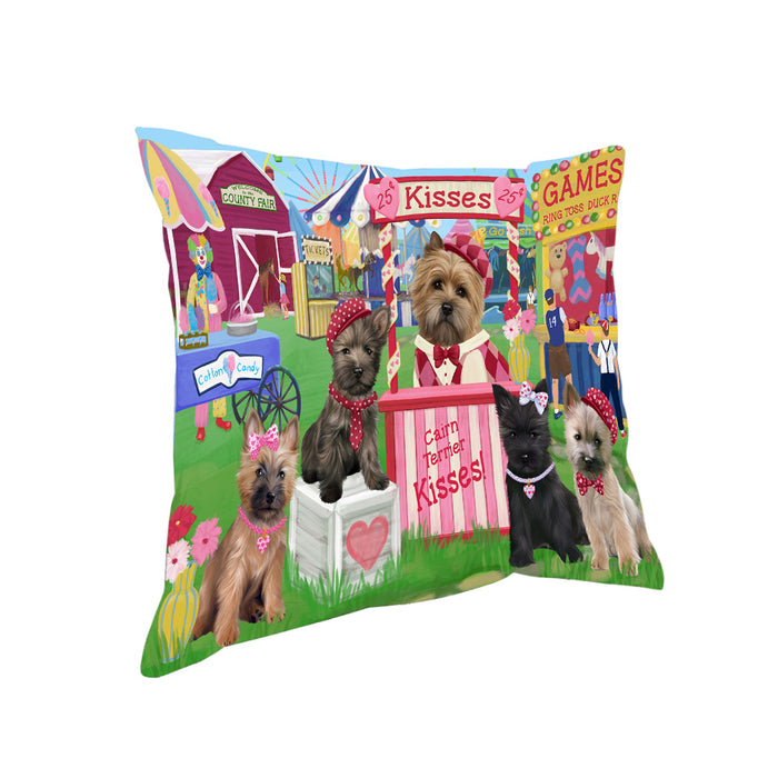 Carnival Kissing Booth Cairn Terriers Dog Pillow PIL79424