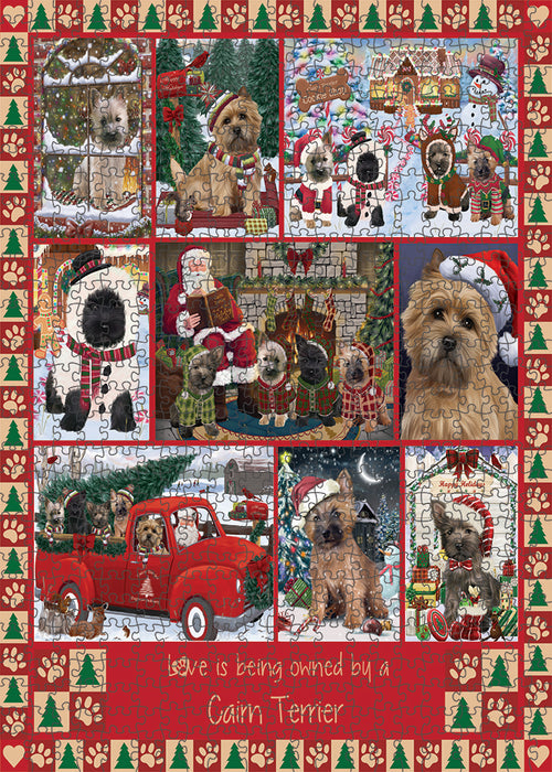 Love is Being Owned Christmas Cairn Terrier Dogs Puzzle with Photo Tin PUZL99328