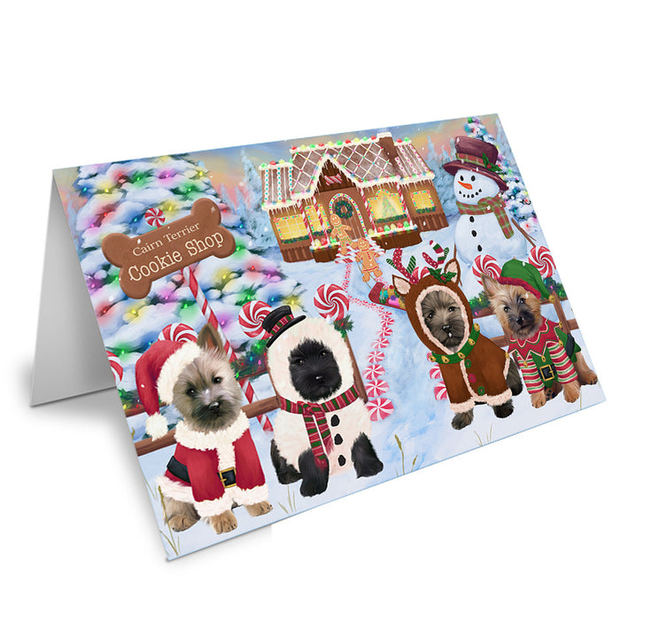Holiday Gingerbread Cookie Shop Cairn Terriers Dog Handmade Artwork Assorted Pets Greeting Cards and Note Cards with Envelopes for All Occasions and Holiday Seasons GCD73682