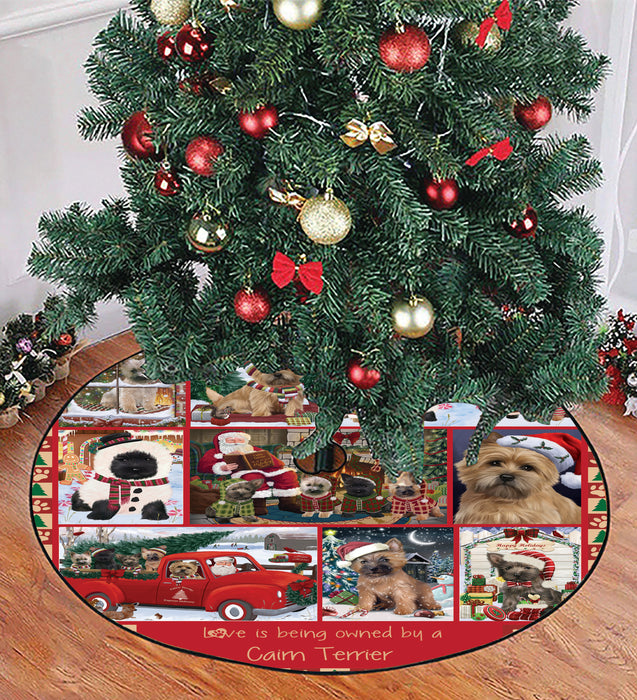 Love is Being Owned Christmas Cairn Terrier Dogs Tree Skirt
