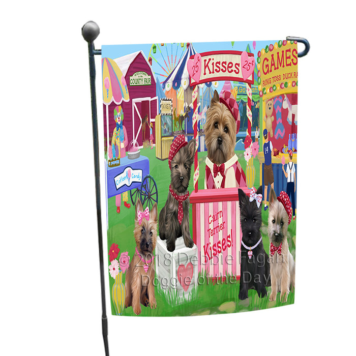 Carnival Kissing Booth Cairn Terriers Dog Garden Flag GFLG56831
