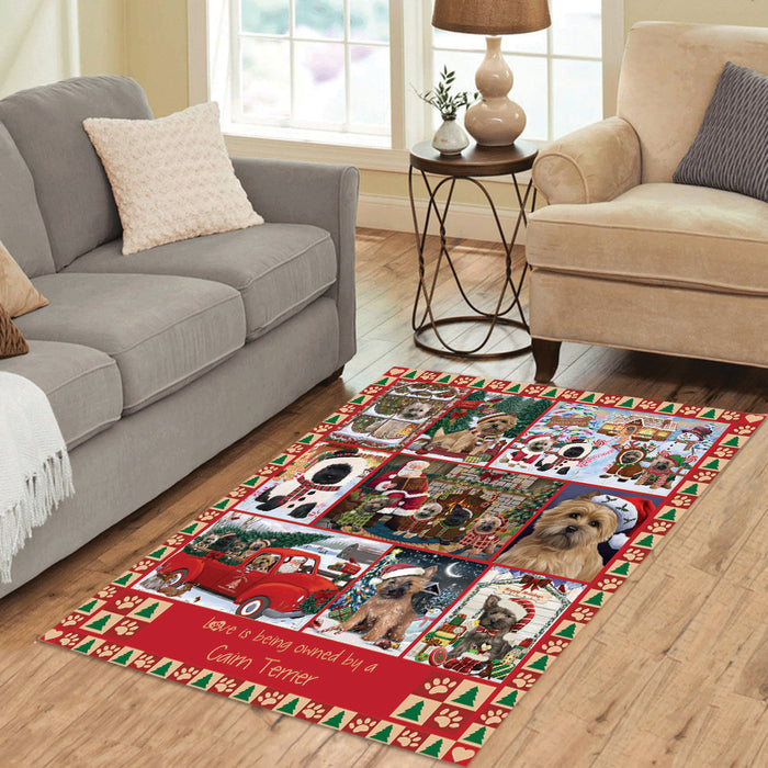 Love is Being Owned Christmas Cairn Terrier Dogs Area Rug