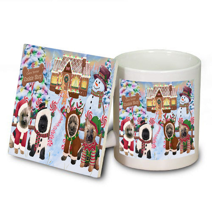 Holiday Gingerbread Cookie Shop Cairn Terriers Dog Mug and Coaster Set MUC56381