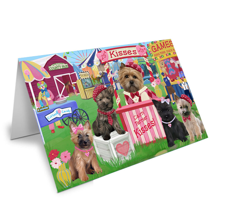 Carnival Kissing Booth Cairn Terriers Dog Handmade Artwork Assorted Pets Greeting Cards and Note Cards with Envelopes for All Occasions and Holiday Seasons GCD73364
