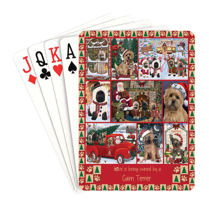 Love is Being Owned Christmas Cairn Terrier Dogs Playing Card Decks
