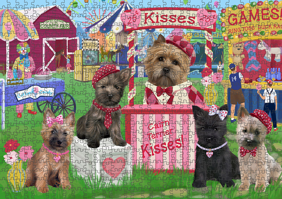 Carnival Kissing Booth Cairn Terriers Dog Puzzle with Photo Tin PUZL93332