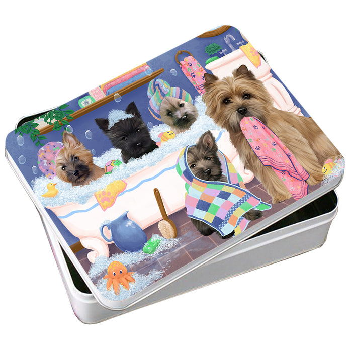 Rub A Dub Dogs In A Tub Cairn Terriers Dog Photo Storage Tin PITN56720