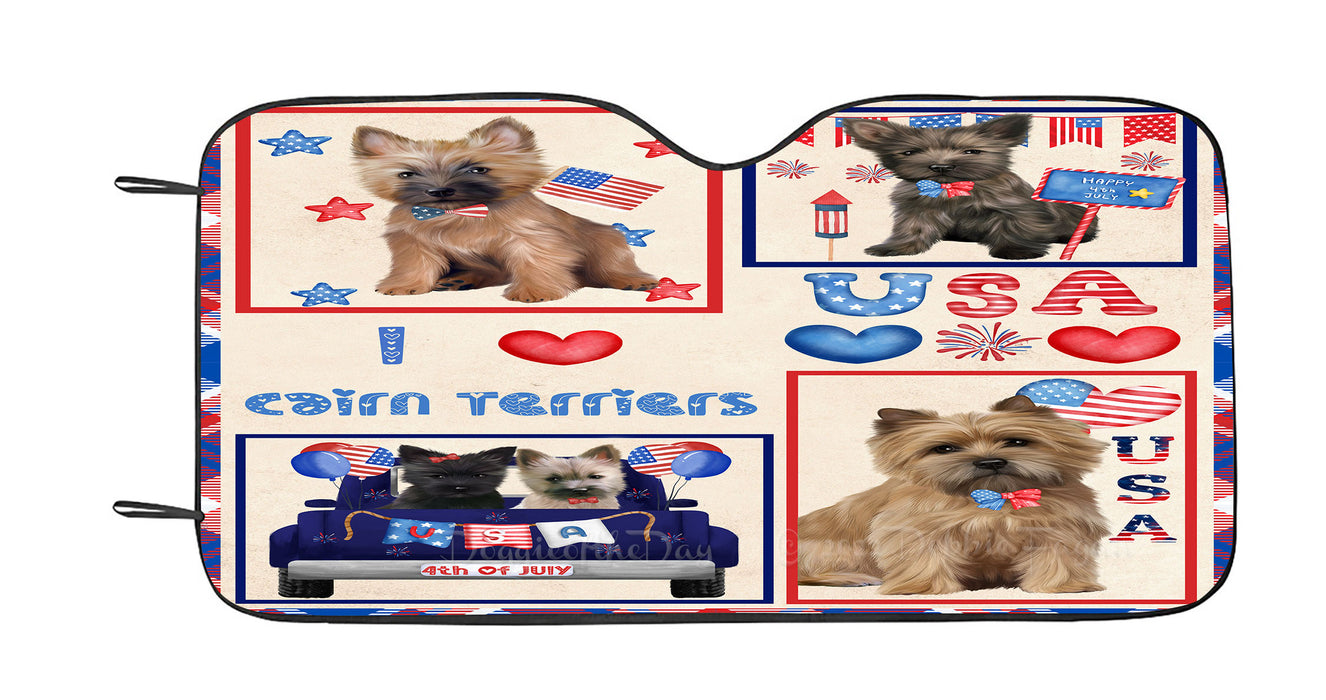 4th of July Independence Day I Love USA Cairn Terrier Dogs Car Sun Shade Cover Curtain