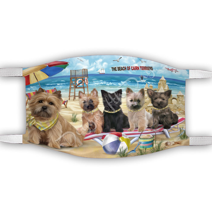 Pet Friendly Beach Cairn Terrier Dogs Face Mask FM49088