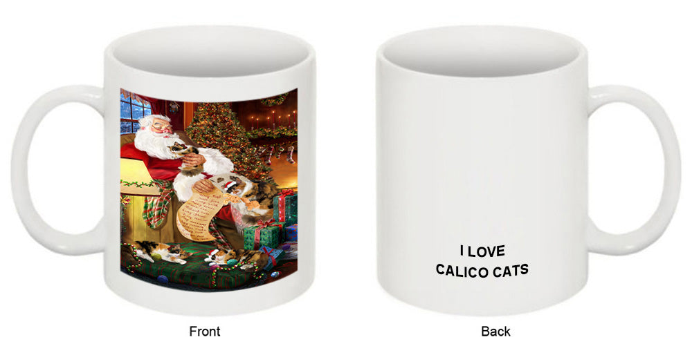Calico Cats and Kittens Sleeping with Santa  Coffee Mug MUG49783