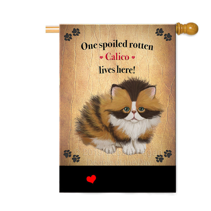 Personalized Spoiled Rotten Calico Cat Custom House Flag FLG-DOTD-A63212