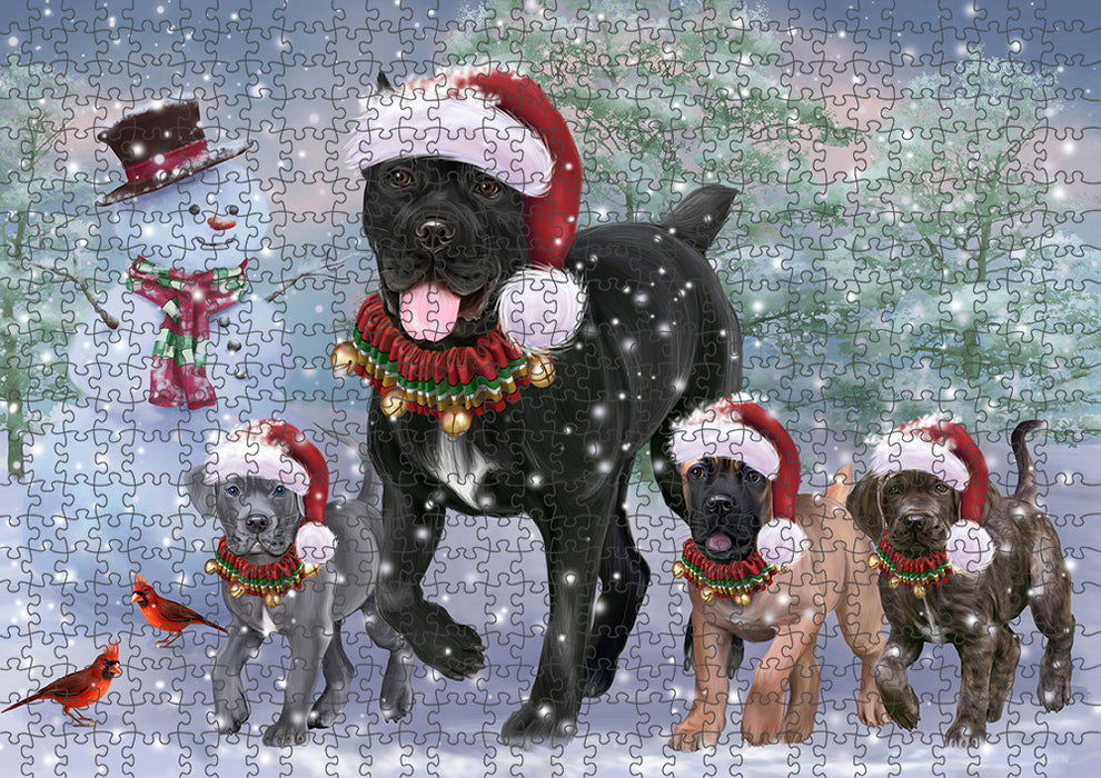 Christmas Running Family Cane Corso Dogs Puzzle  PUZ97284